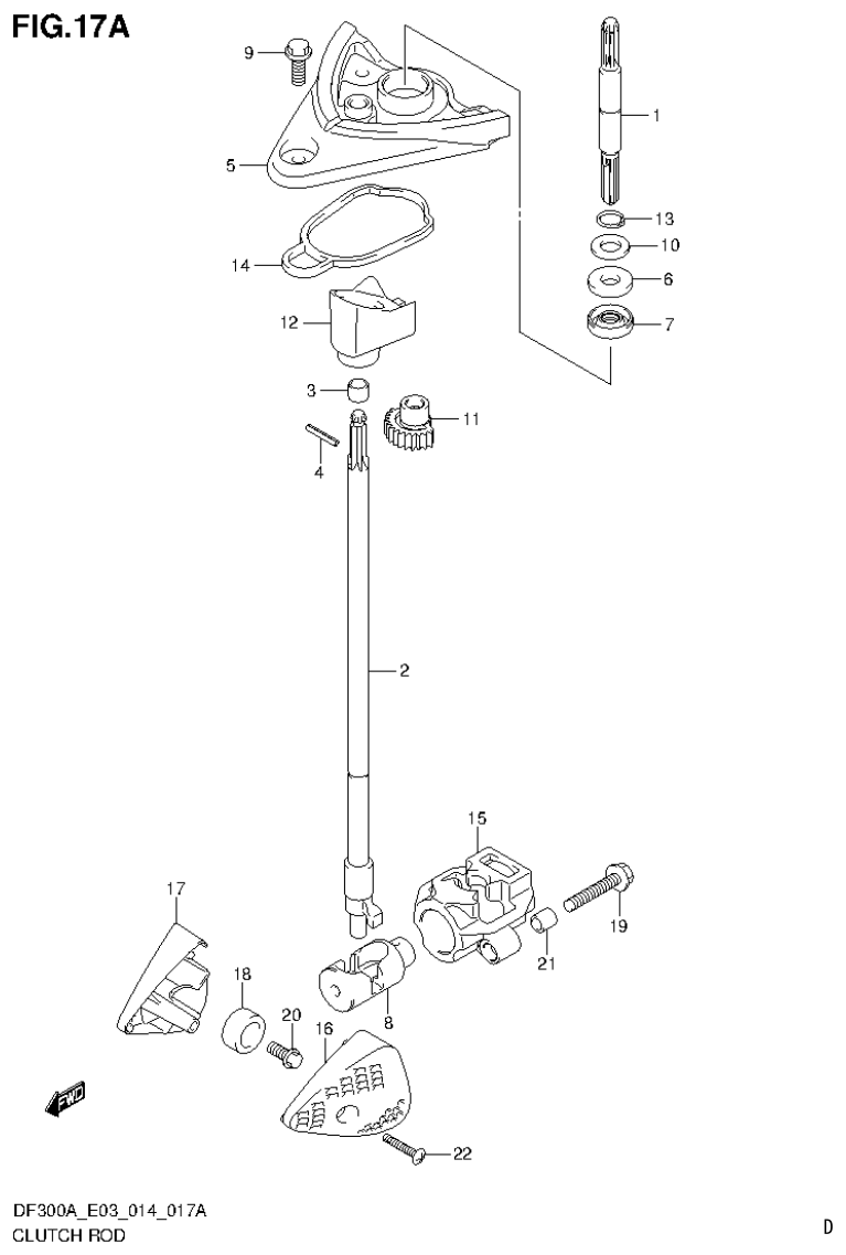 Suzuki DF250AP CLUTCH ROD parts diagram